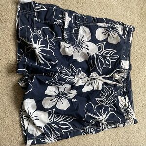 Navy Floral Swim Shorts